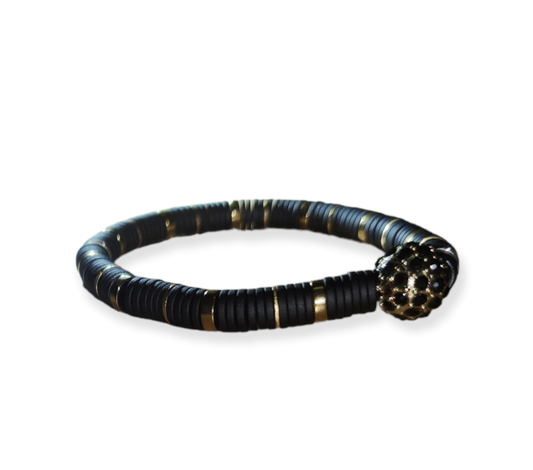 Black & Gold Heishi w charm