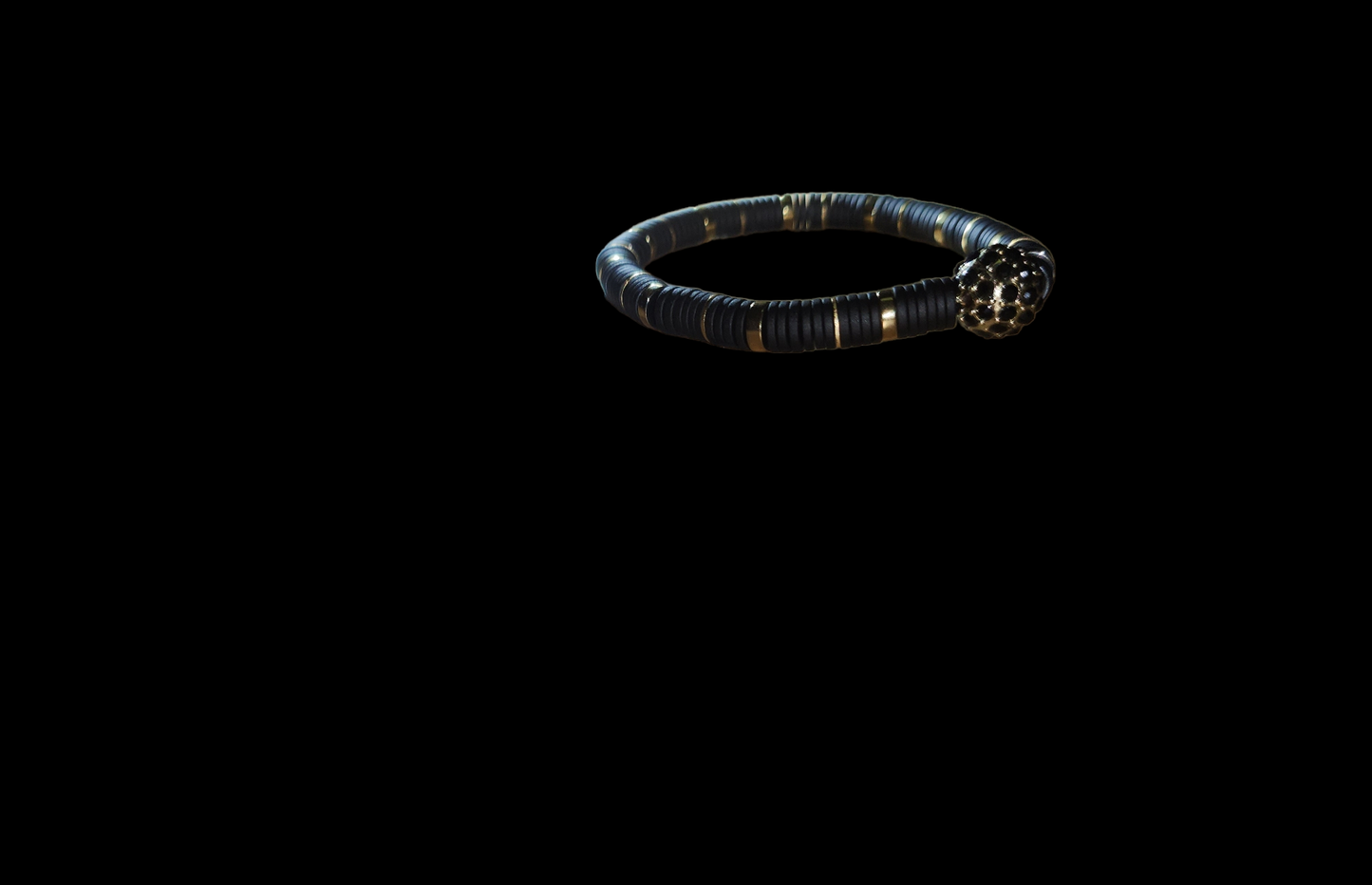 Black & Gold Heishi w charm