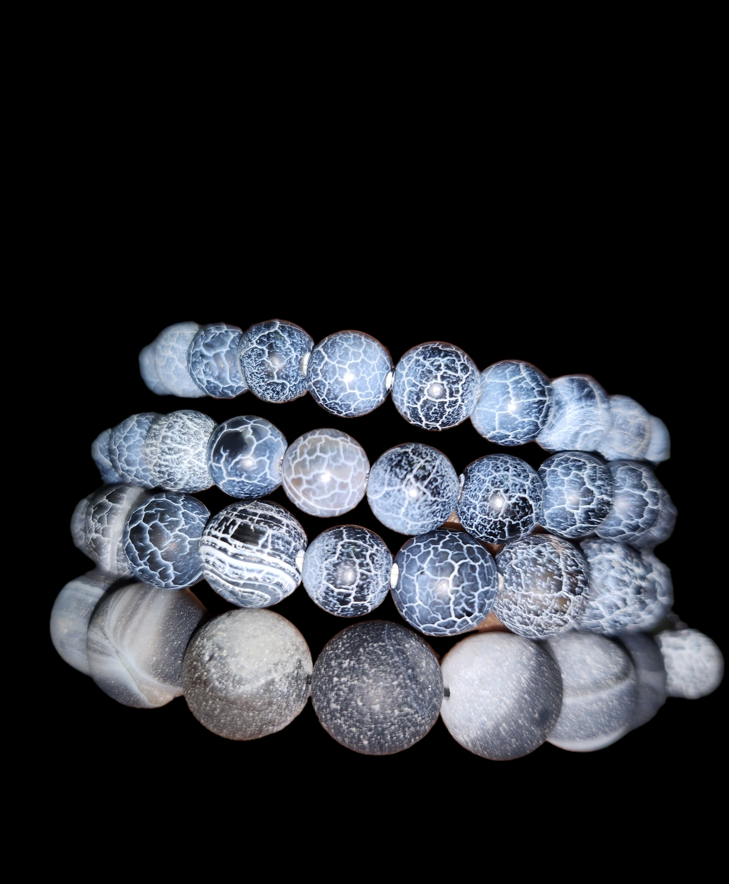 Black Crackled Agate