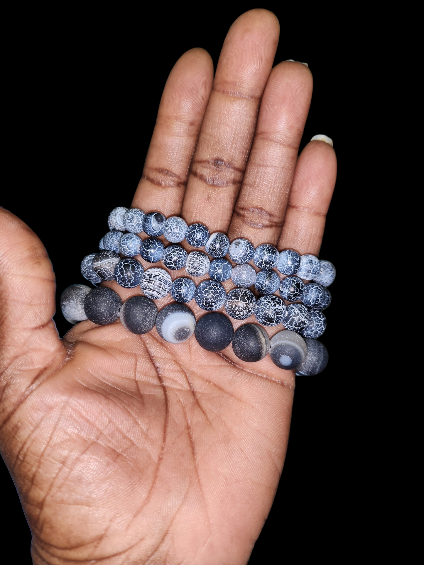 Black Crackled Agate