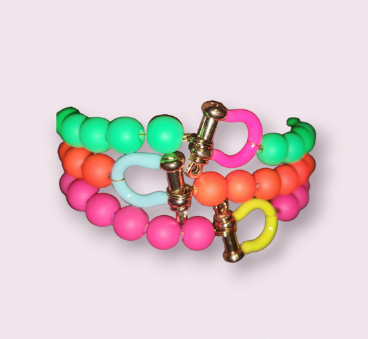 Neon Beaded Horseshoes