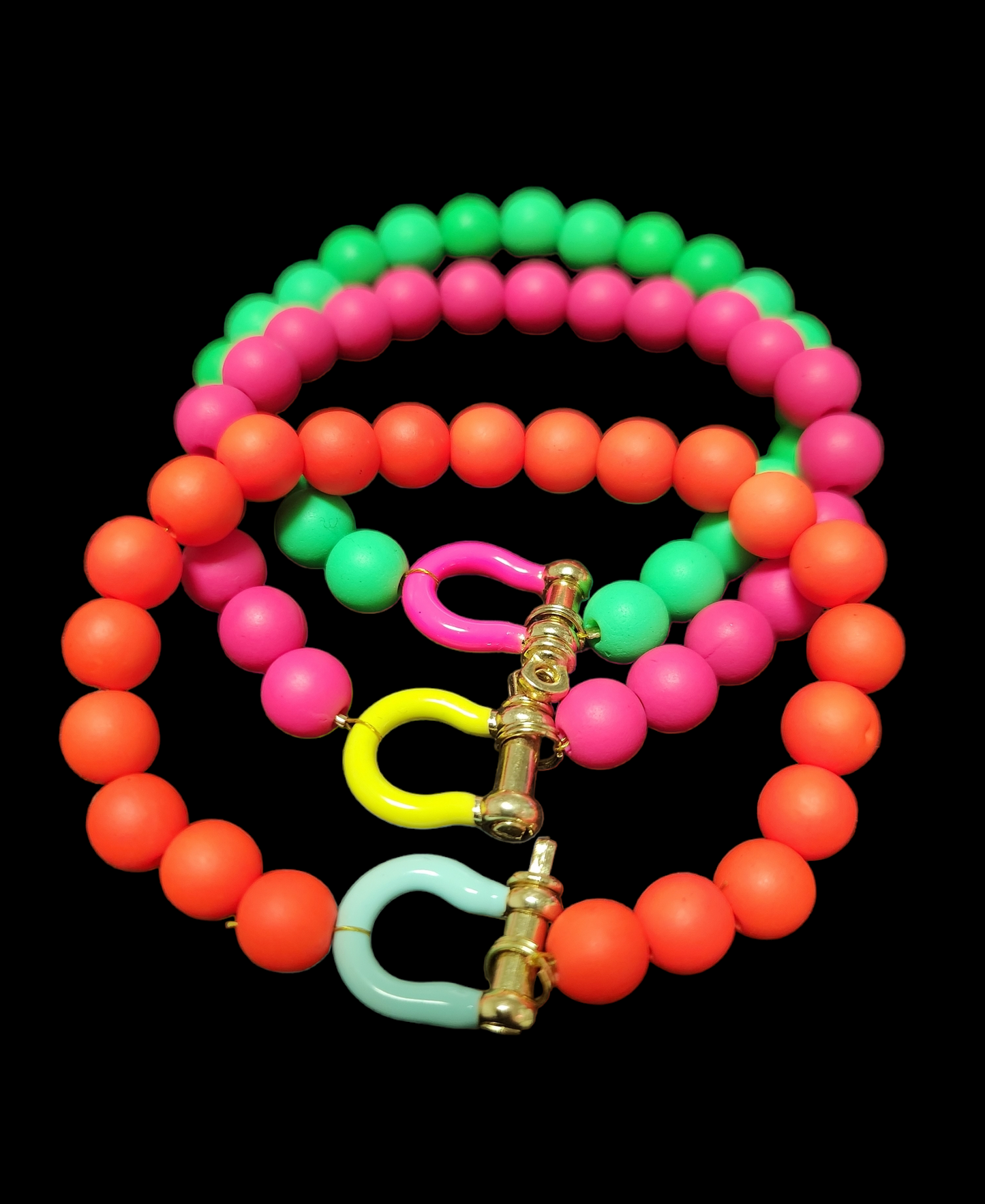 Neon Beaded Horseshoes