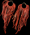 Boho Leather Fringed Earrings – Handcrafted Statement Jewelry