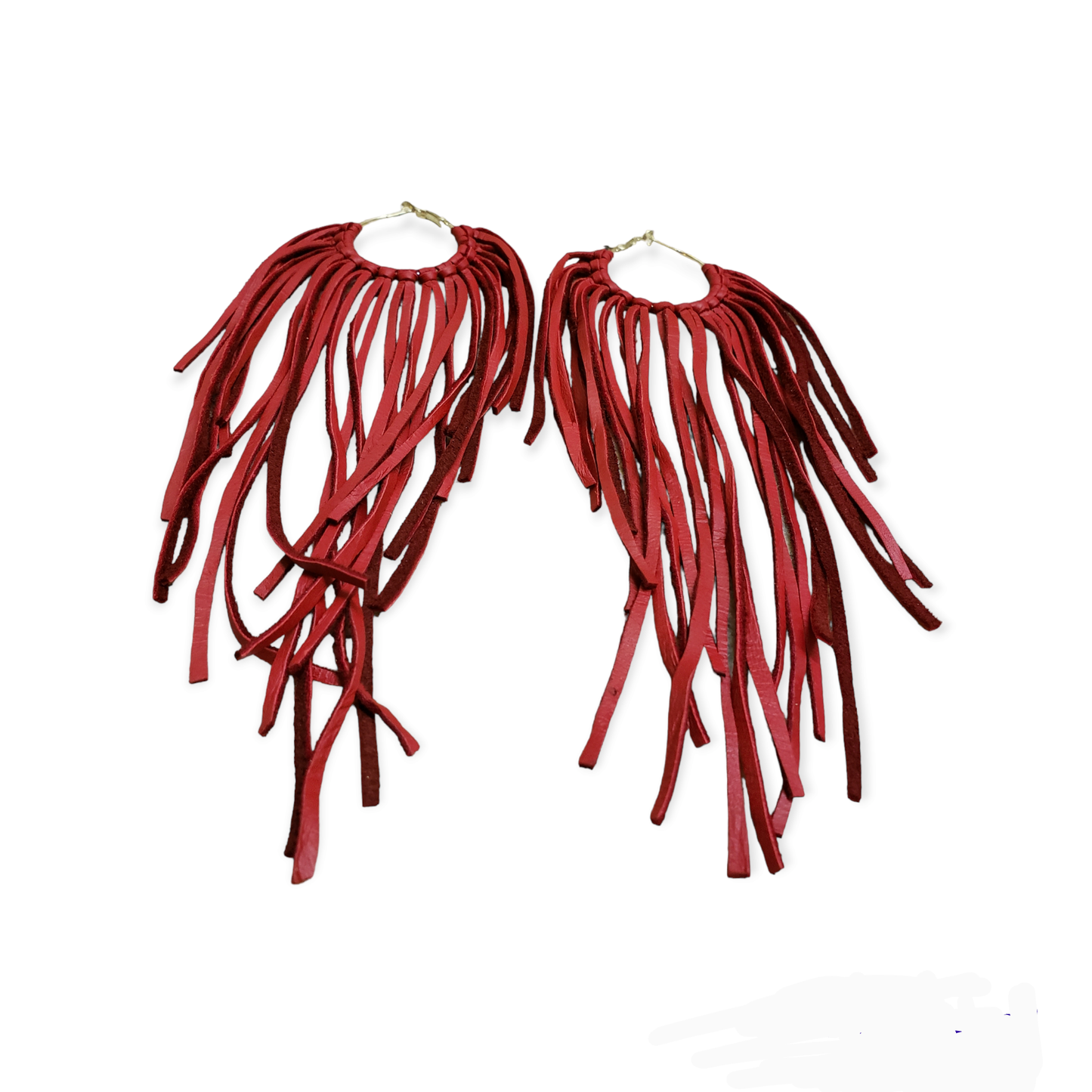 Boho Leather Fringed Earrings – Handcrafted Statement Jewelry
