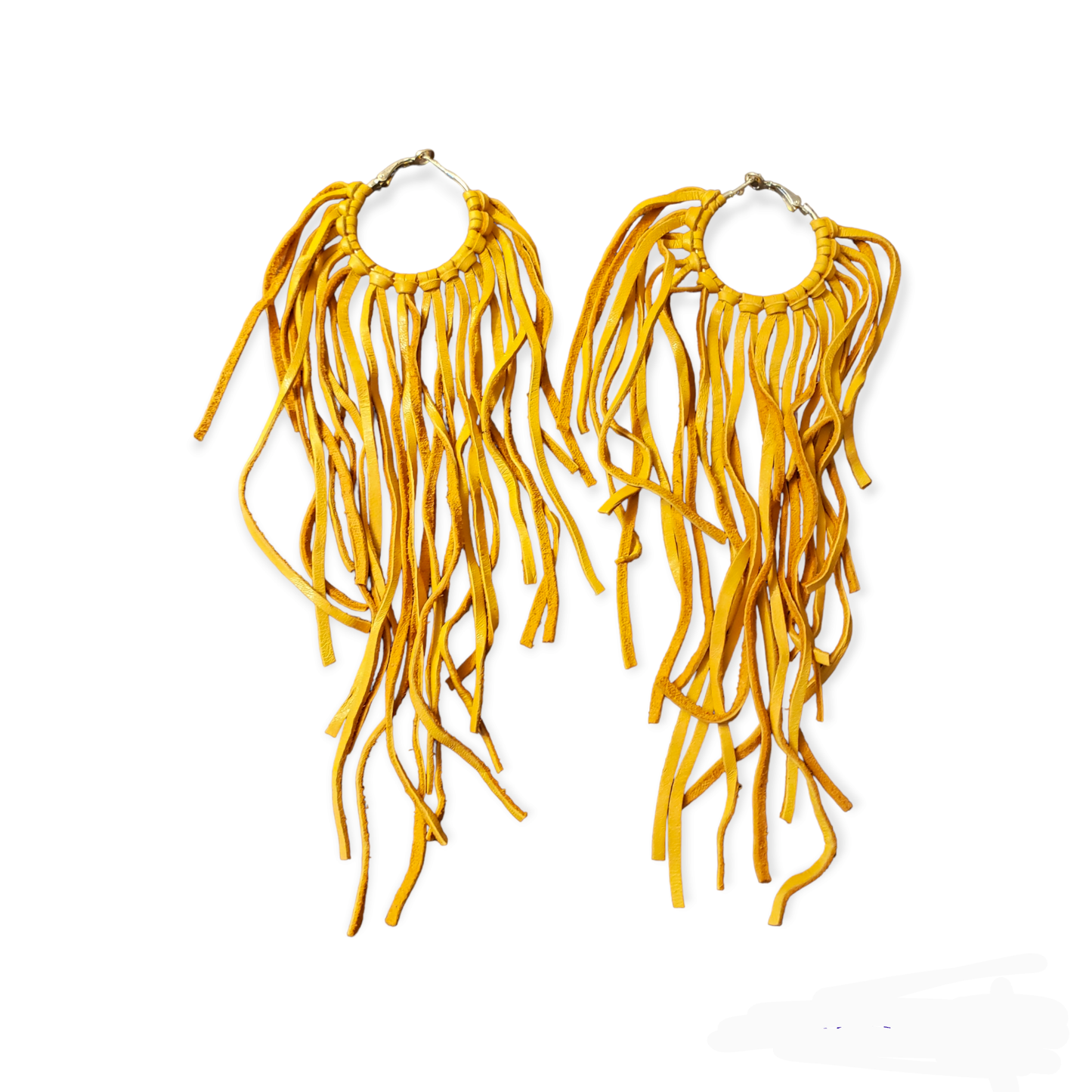 Boho Leather Fringed Earrings – Handcrafted Statement Jewelry