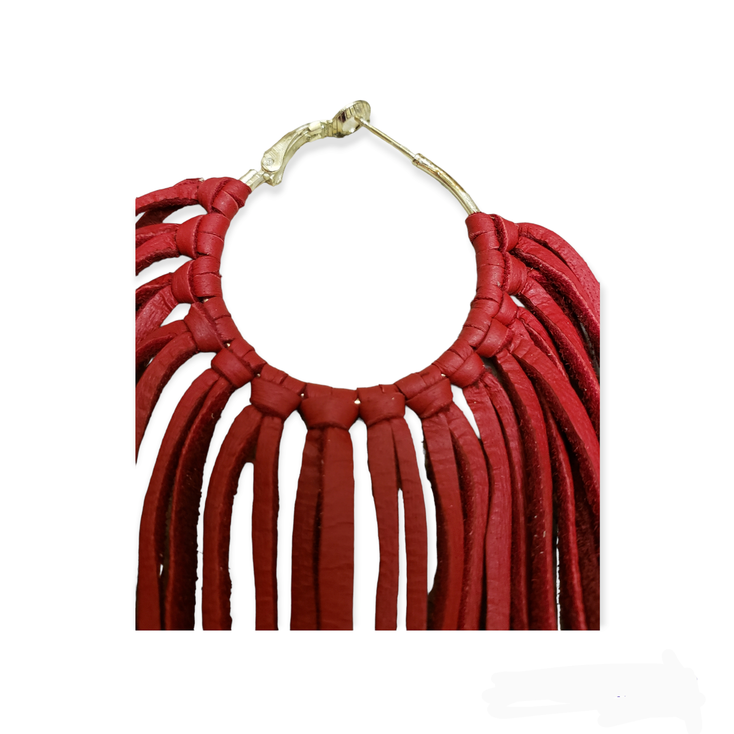 Boho Leather Fringed Earrings – Handcrafted Statement Jewelry