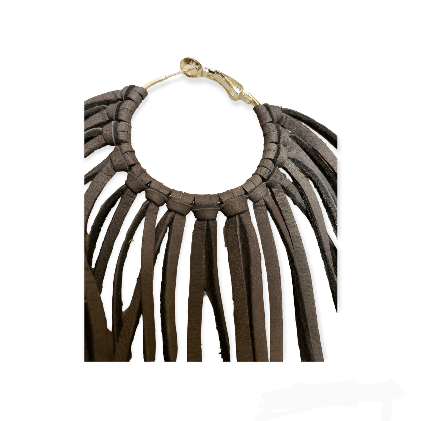 Boho Leather Fringed Earrings – Handcrafted Statement Jewelry