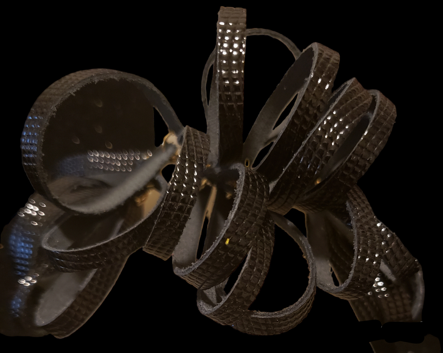 Black Designed Premium Patented Leather Looped
