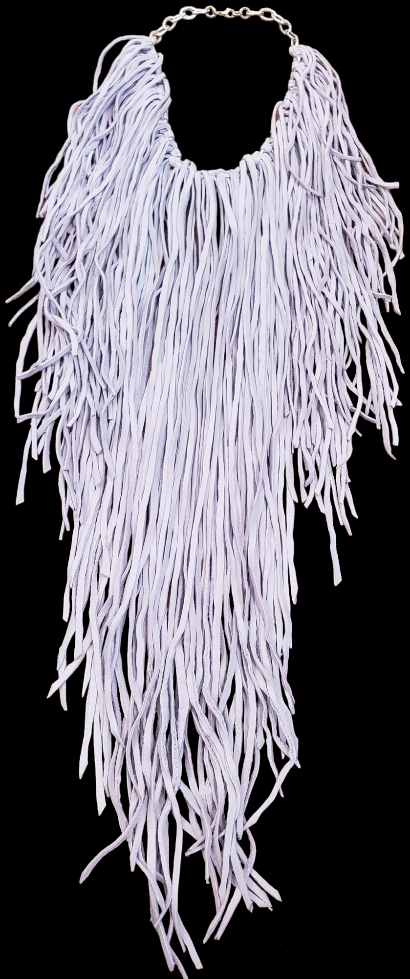 Soft Lilac Leather Fringe