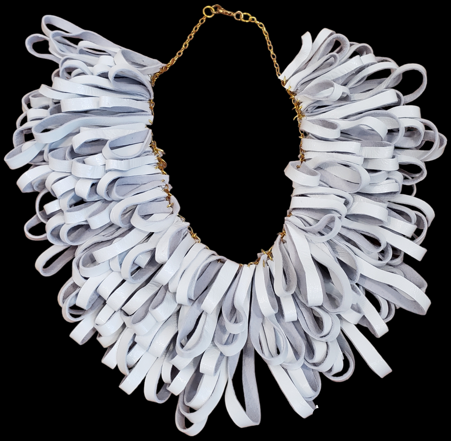White Premium Leather Hooped