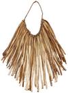 Gold Dangling Leather Fringe Strips
