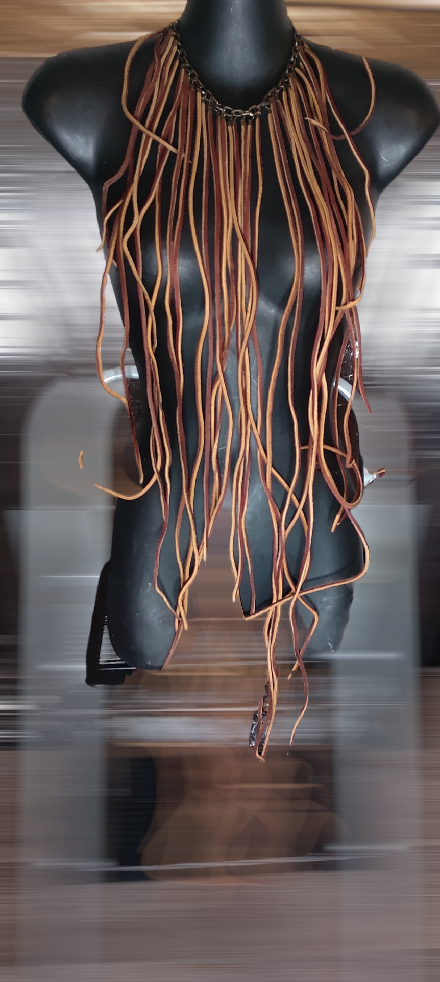 Long Brown Boogie Down Premium Leather Fringe