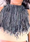 Black Fringed Patented Leather
