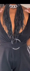 Star Studded Black Leather Fringe