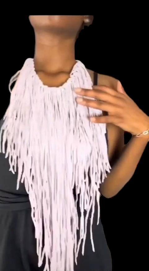 Soft Lilac Leather Fringe