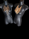 Gold Dangling Leather Fringe Strips