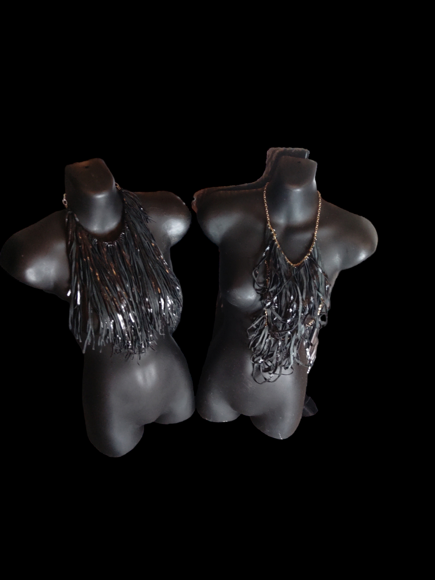 Black Patented Leather Patterned loops