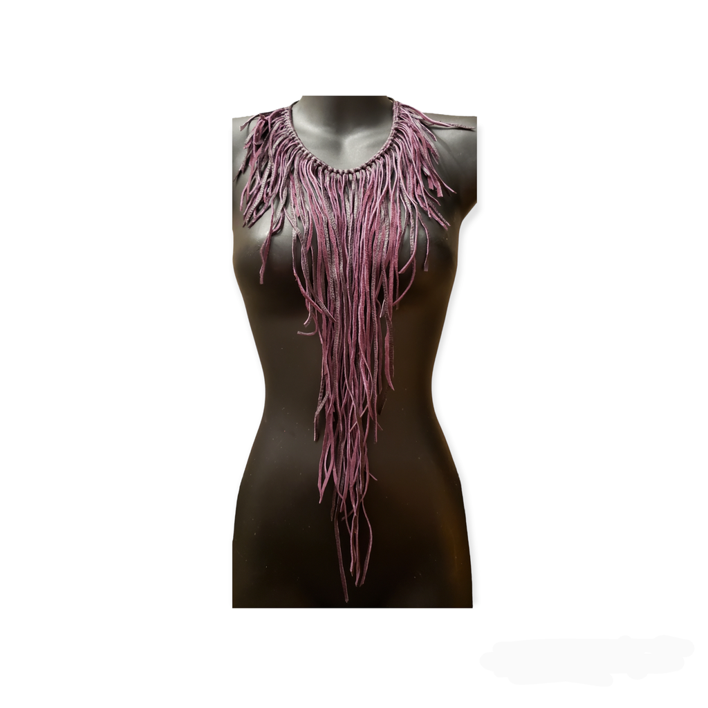 Deep Purple Leather Fringe