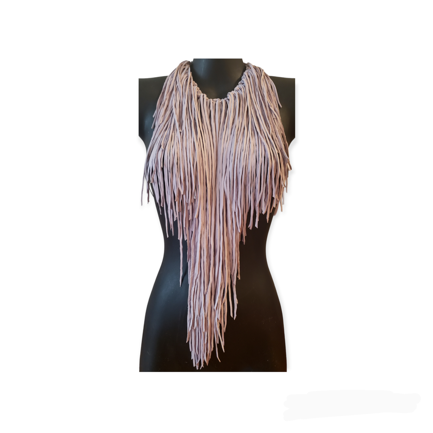 Soft Lilac Leather Fringe