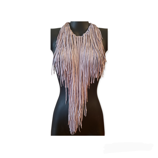 Soft Lilac Leather Fringe