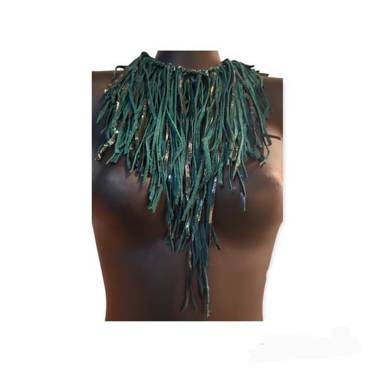 Forest Green Leather Strips