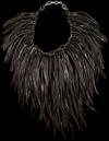 Dark Gray Leather Fringe