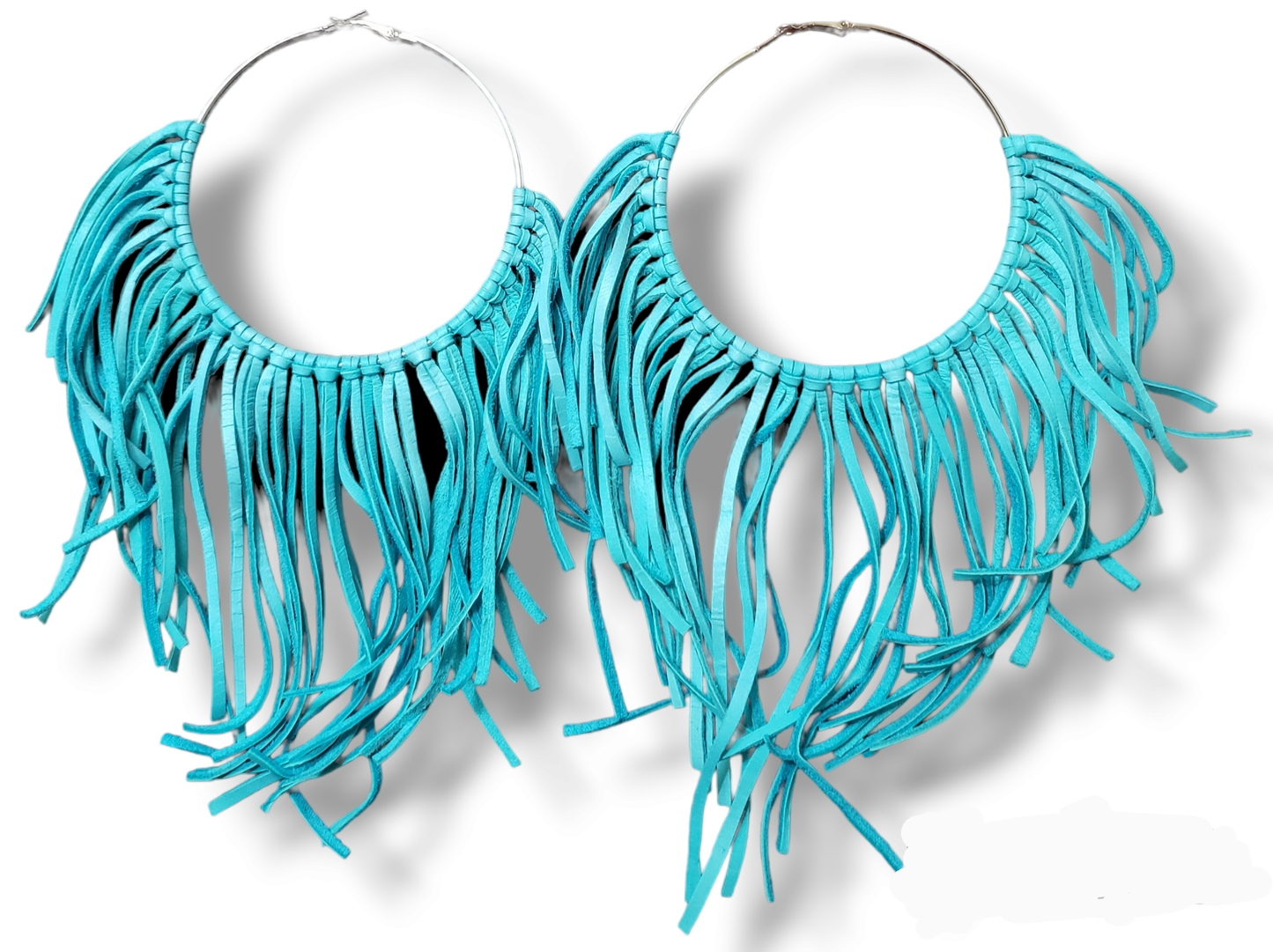 Boho Leather Fringed Earrings – Handcrafted Statement Jewelry
